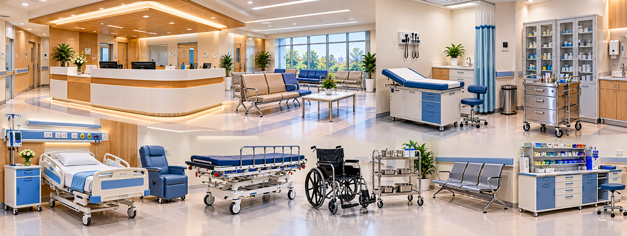 Healthcare furniture for hospital wards and patient rooms