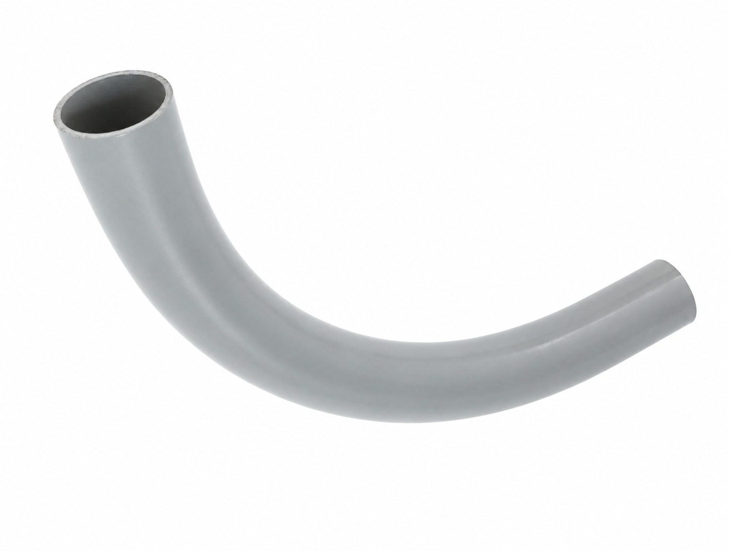 Curved grey pneumatic tube pipe bend